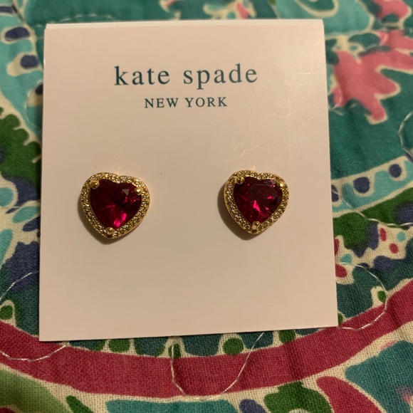 NWT Kate Spade Ruby Red CZ Earrings - Picture 5 of 6